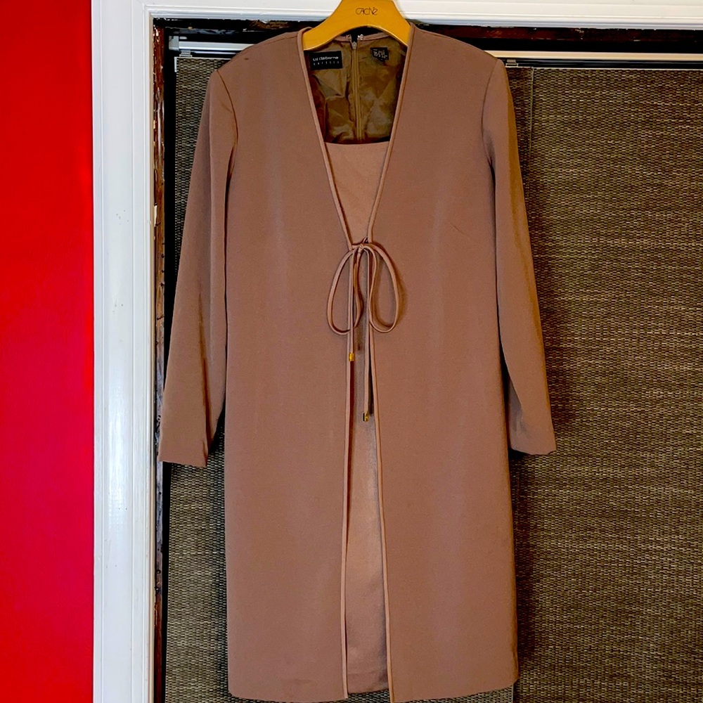 Vintage Liz Claiborne Coffee Coat Dress. Size 12